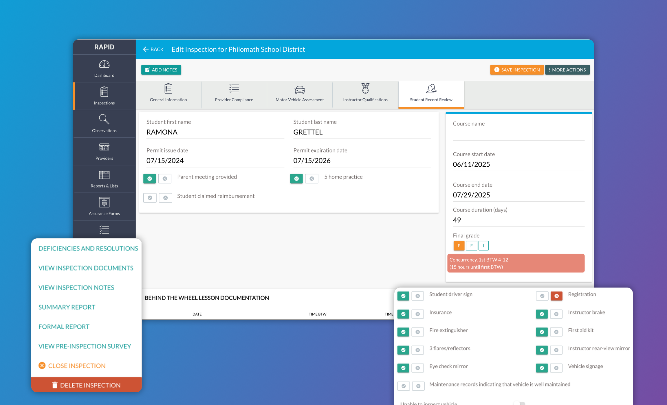 RAPID Platform Screenshot