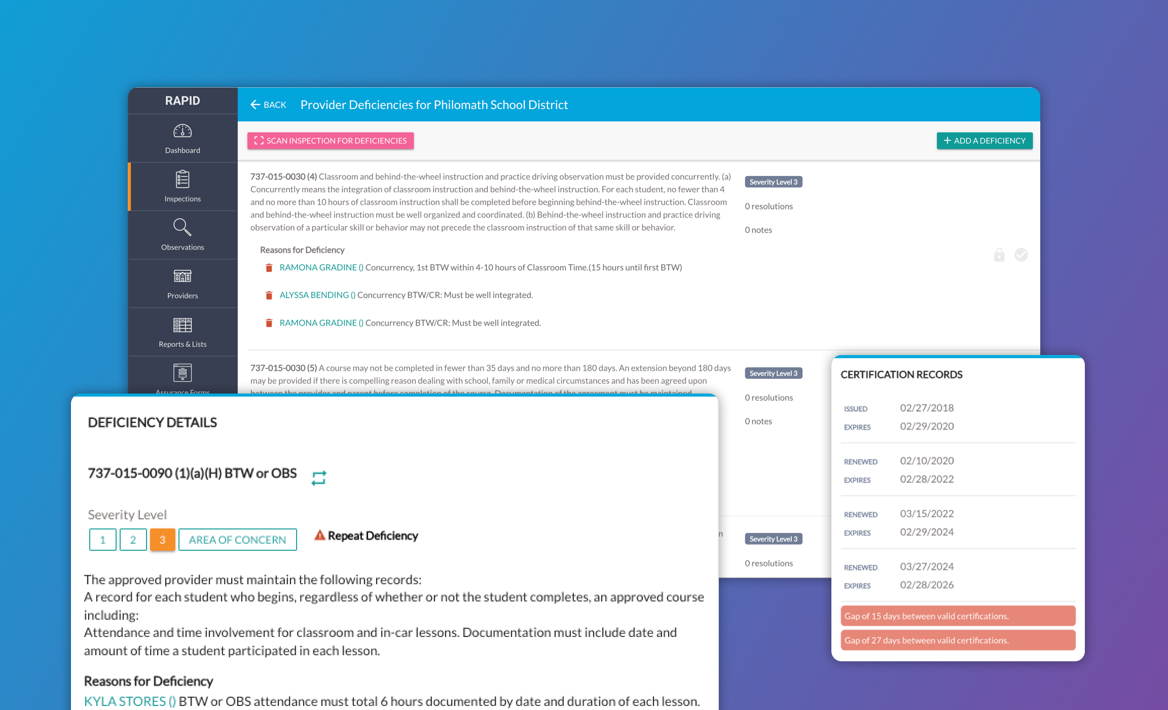 RAPID Platform Screenshot