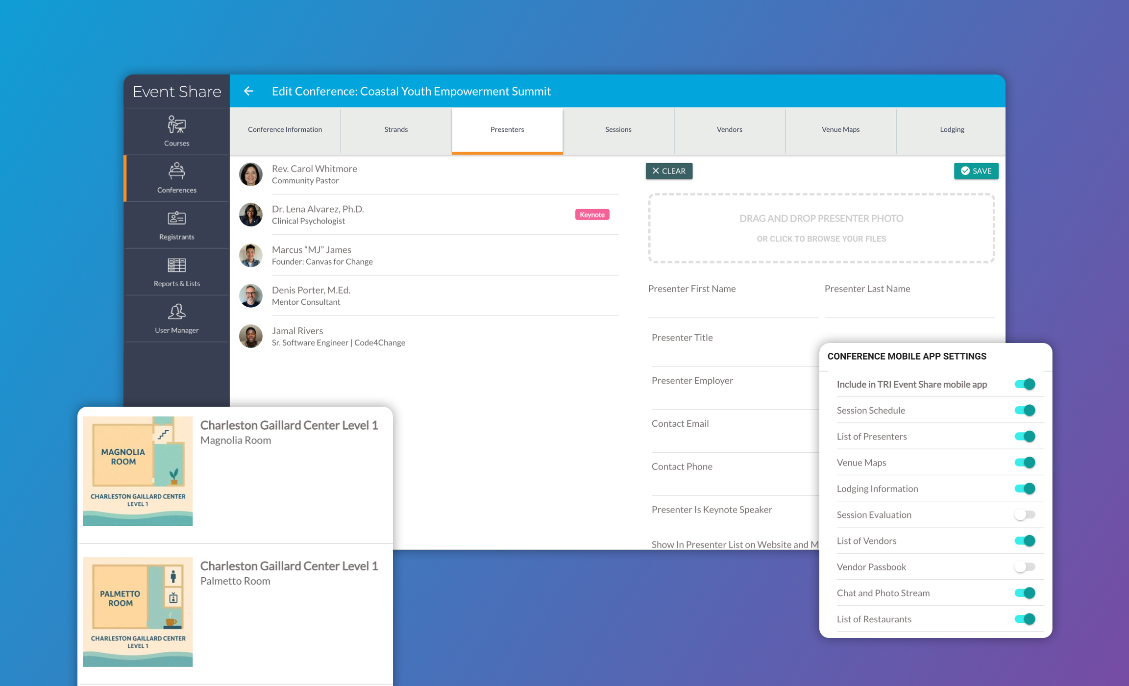 Tri-Event Share Platform Screenshot